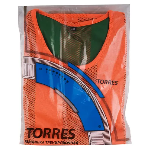 Манишка TORRES двухсторонняя, TR11045O/G, р.Sr, тренировочная, полиэстер, оранж-зеленая