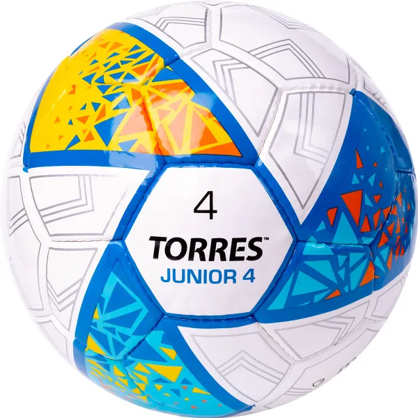 Мяч футб. TORRES Junior-4, F323804, р.4,глянц.ПУ, 4 сл, 32п, руч.сш, бел-жел-гол за 2&nbsp;070.60 ₽ в Смоленске