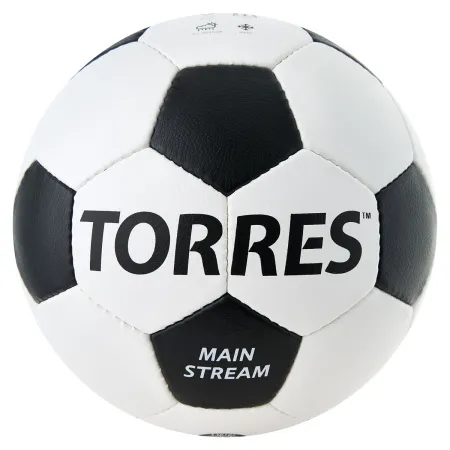 Мяч футб. TORRES Main Stream, F30185, р.5, 32 пан. ПУ, 4 под. слоя, руч. сшивка, бело-черный