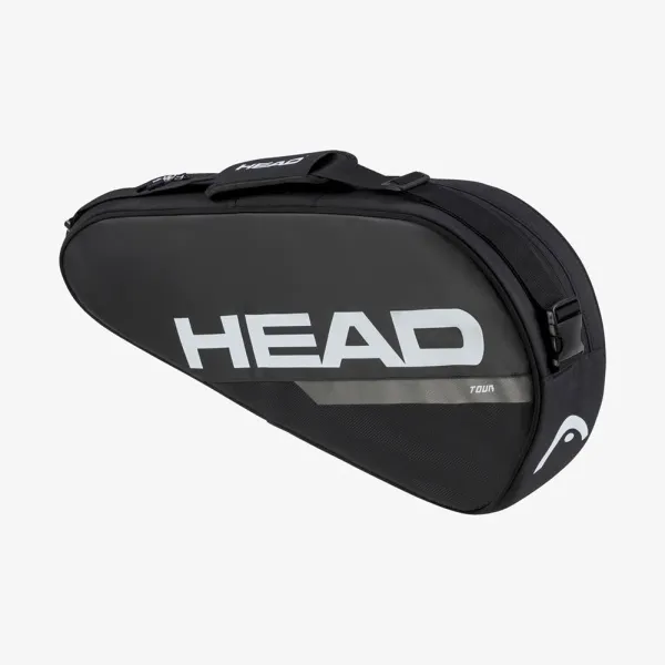 Сумка-чехол HEAD Tour Racquet Bag S, 260644-BKWH, с карманом для 3 тен.ракеток, черно-белый