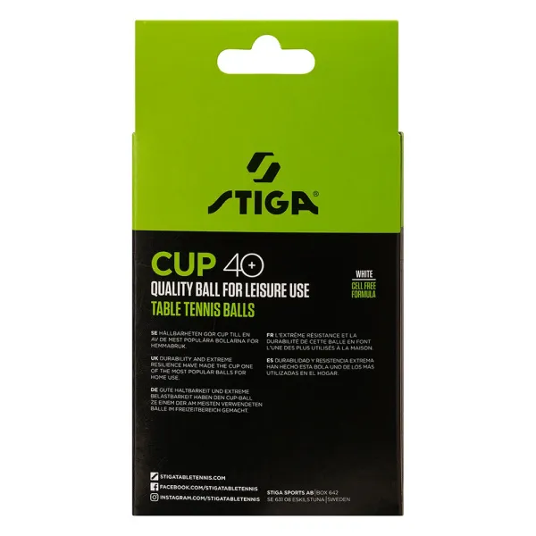 Мяч для наст. тенниса Stiga Cup ABS, 1110-2510-12, диам.40+мм, пластик, упак. 12 шт, белый за 1&nbsp;774.80 ₽ в Смоленске