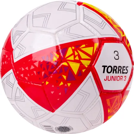 Мяч футб. TORRES Junior-3, F323803, р.3,глянц.ПУ, 4 сл, 32 п,руч.сш,бел-крас-жел за 2&nbsp;070.60 ₽ купить в Смоленске