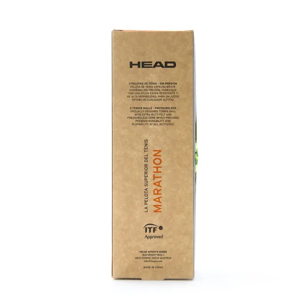 Мяч теннисный HEAD Marathon 3B, 578183, крафт. упак.3шт, без давления, фетр, нат.резина,желтый за 1&nbsp;055.70 ₽ в Смоленске