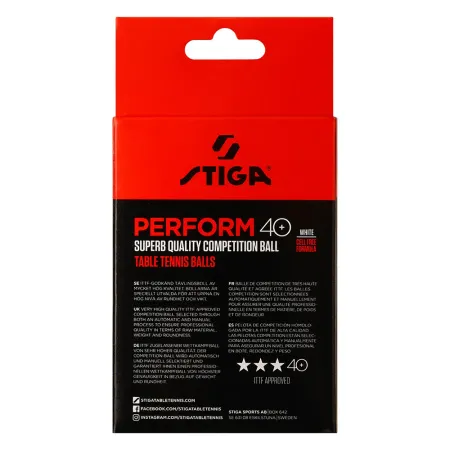 Мяч для наст. тенниса Stiga Perform 3***, 40+, 1113-2110-06, пластик, ITTF Appr., уп.6 шт, бел за 2&nbsp;121.60 ₽ купить в Смоленске