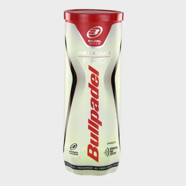 Мяч для падела BULLPADEL Premium PRO, 471959, уп.3 шт, FIP Approved, войлок, нат.резина,желтый