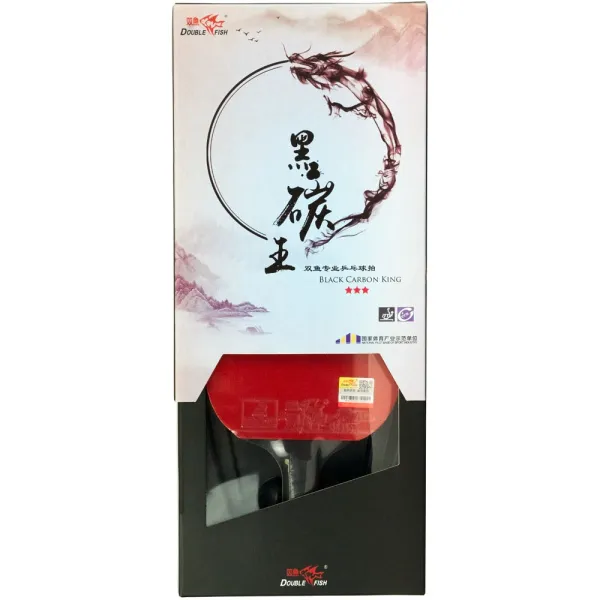 Ракетка для н/т DOUBLE FISH Black Carbon King Racket 3***, для професс.,ITTF Appr.,накл.2,1,мм за 4&nbsp;346.90 ₽ в Смоленске