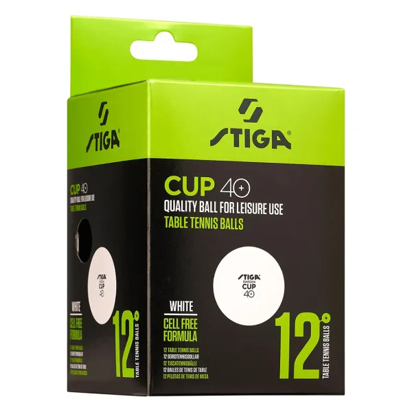 Мяч для наст. тенниса Stiga Cup ABS, 1110-2510-12, диам.40+мм, пластик, упак. 12 шт, белый за 1&nbsp;774.80 ₽ в Смоленске