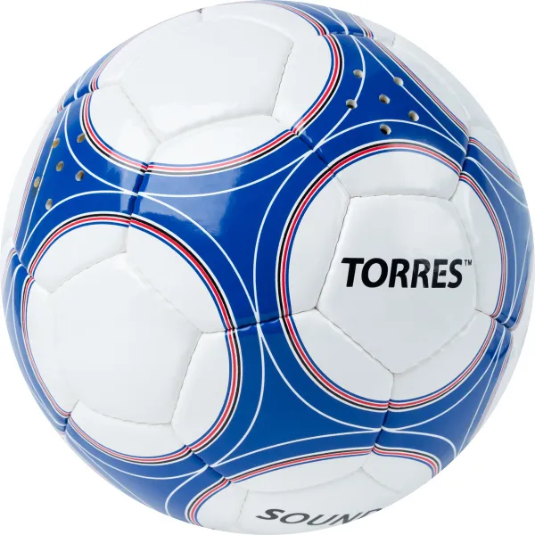 Мяч футб. TORRES Sound, F30255, р.5, со звук.панелями, 32 п,гл.PU,4 слоя, руч. сш, бело-син-чер за 3&nbsp;624.40 ₽ в Смоленске