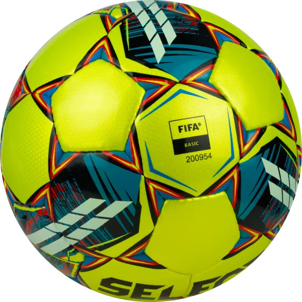 Мяч футзал. SELECT Futsal Mimas, 1053460550, р.4,FIFA Basic, 32 пан, гл.ПУ, руч.сш, жел-сине-красный за 6&nbsp;303.60 ₽ в Смоленске
