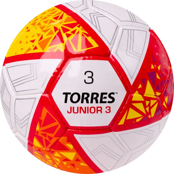 Мяч футб. TORRES Junior-3, F323803, р.3,глянц.ПУ, 4 сл, 32 п,руч.сш,бел-крас-жел за 2&nbsp;070.60 ₽ в Смоленске