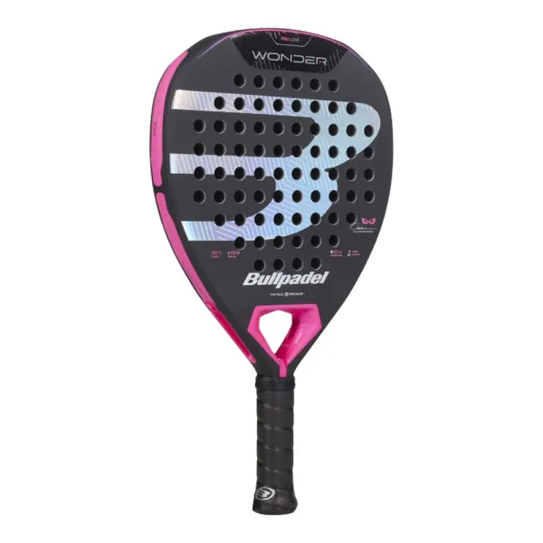 Ракетка для падела BULLPADEL Wonder 27, 497250, для продв.игроков, стекловолокно, карбон, черно-роз за 42&nbsp;969.20 ₽ в Смоленске