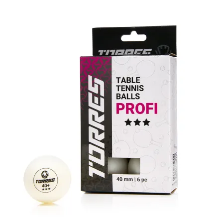 Мяч для наст. тенниса TORRES Profi 3*, TT23012, диам. 40+мм, упак. 6 шт, белый за 338.30 ₽ купить в Смоленске