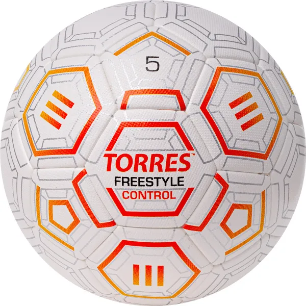 Мяч футб. TORRES Freestyle Control, F3231765, р.5, 32 п.,PU-Microfi, термосшив., бело-оран-сереб за 3&nbsp;464.60 ₽ в Смоленске