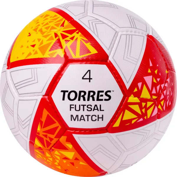 Мяч футзал. TORRES Futsal Match, FS323774, р.4, 32 панели. ПУ,4 подкл.слоя,ручн.сш,бело-крас-жёлт за 2&nbsp;454.80 ₽ в Смоленске