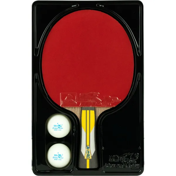 Ракетка для н/т DOUBLE FISH 6A+C, для подвин.,ITTF Appr.,накл. 2,1 мм, конич. ручка+ 2 мяча V40+мм за 3&nbsp;442.50 ₽ в Смоленске