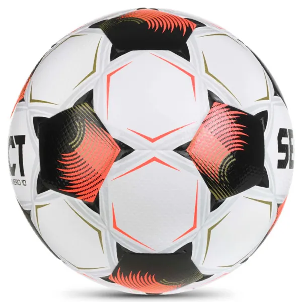 Мяч футб. SELECT Numero 10 V26, 0574071002, р.4, FIFA Basic, 32п, ПУ, гибр.сш, бело-черно-оранжевый за 8&nbsp;404.80 ₽ в Смоленске